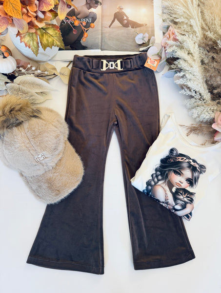 Chocolate Velour Flares