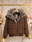 Faux Fur Collar Puffer Jacket