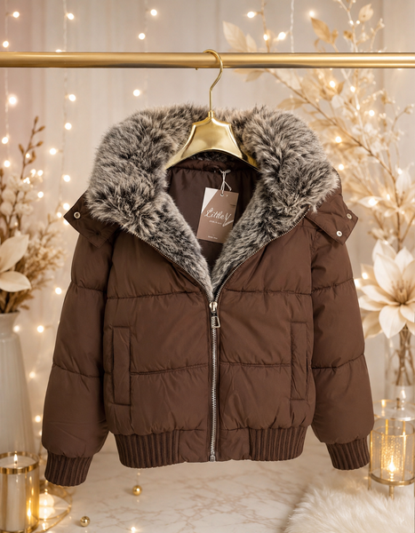 Faux Fur Collar Puffer Jacket