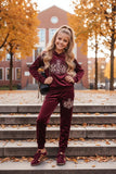 Burgundy Velour Tracksuit