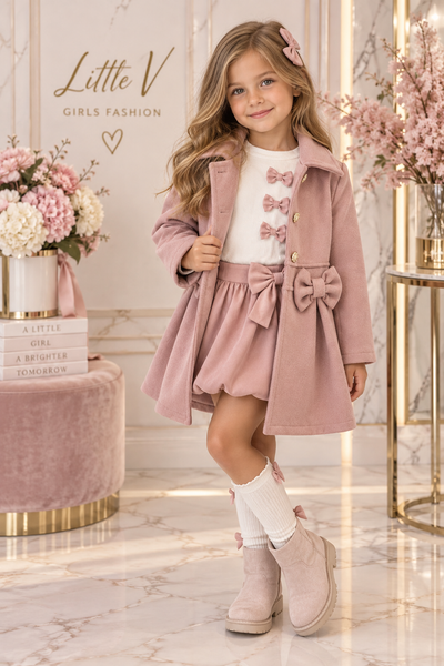 Pink Autumn Bow Coat