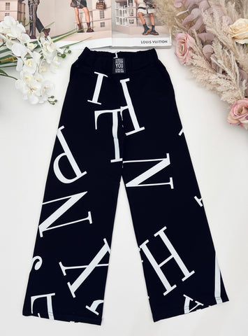 Letter Print Trousers