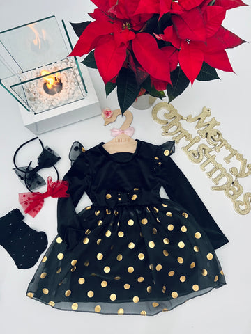 Polka Dot Velour Dress