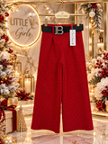 Red Sequin Trousers