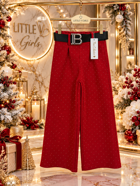 Red Sequin Trousers