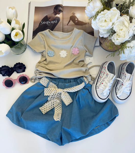 Denim Look Bubble Shorts