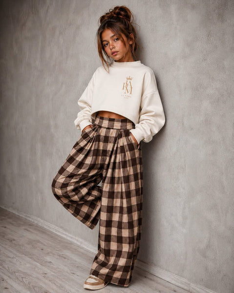 Cream & Chocolate Check Set