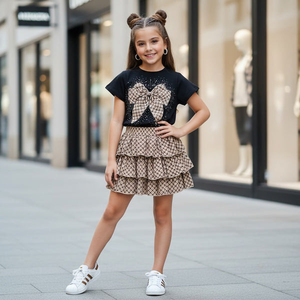 Chic & Checkered Elegant Bow Set
