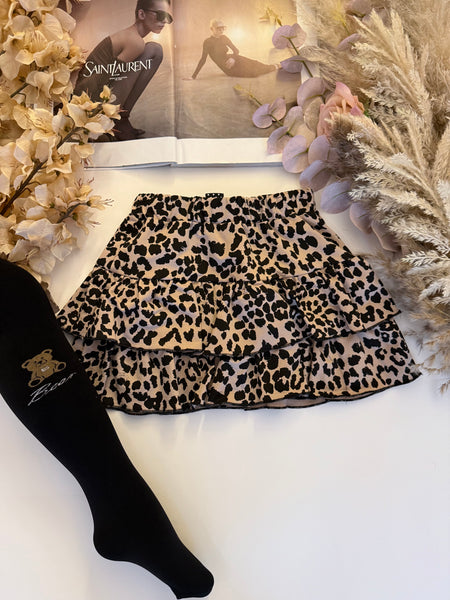 Leopard Style Cotton Skirt