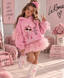 Pink Tulle Bunny Hoodie