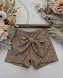 Beige Bow Shorts