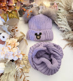 Two PomPom Hat & Snood Set