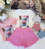 Pink sequin Shorts