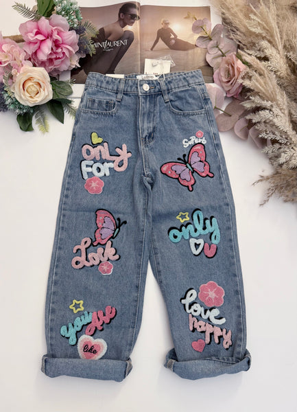 Chenille Graffiti Jeans