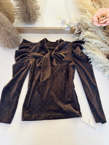Chocolate Velour Top