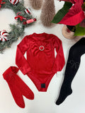 Velour Bow Bodysuit