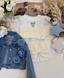 Blue Bow Top