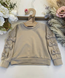 Bow Sweatshirt Beige/Pink - mylittlev