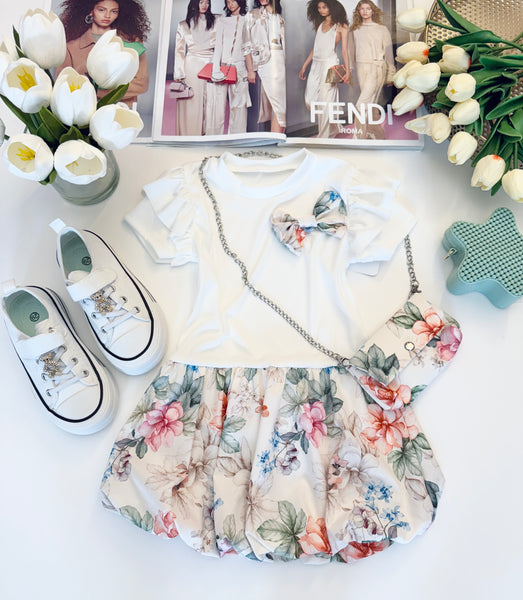 Floral Dress with Bag