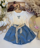 Blue Bow Top