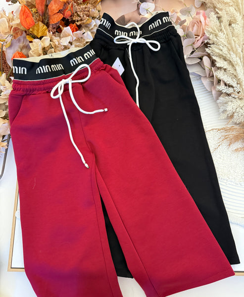 Miu Wide Leg Cotton Trousers
