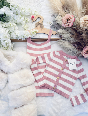 Striped 2 Piece Knitted Outfit - mylittlev