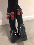 Tartan Bow Tights