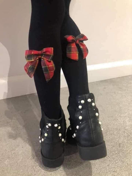 Tartan Bow Tights