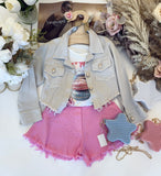Pink sequin Shorts