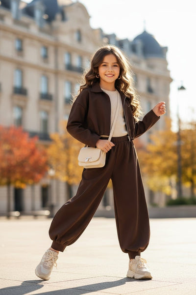 Chocolate Luxe Jacket & Trousers Set - mylittlev