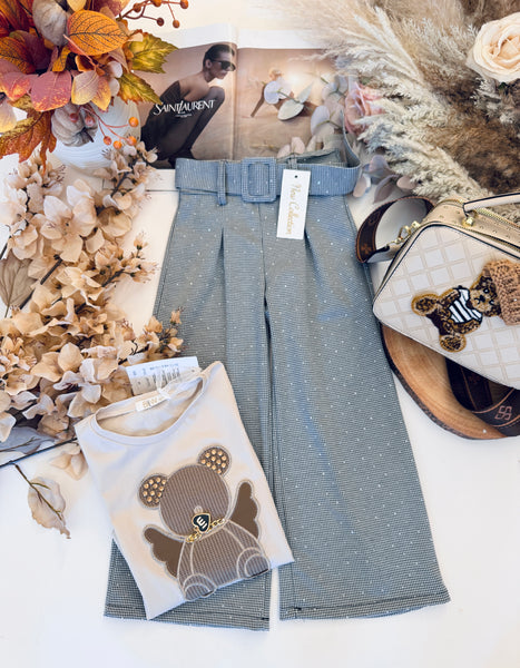 Grey Crystal Trousers