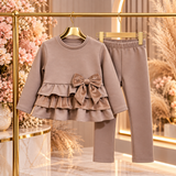 Beige Bow Ruffle Set - mylittlev