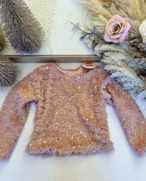 Fluffy Sequin Top