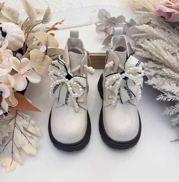 Cream Pearl Boots