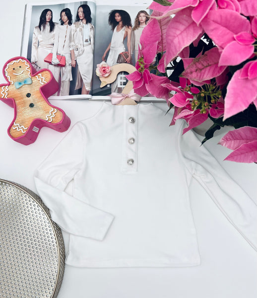 Buttoned High Neck Top