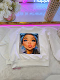 Blue Bow Girl Graphic Sweatshirt - mylittlev