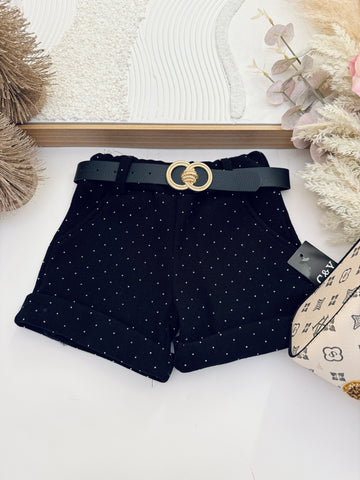 Black Sparkly Short