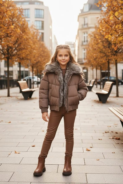 Faux Fur Collar Puffer Jacket