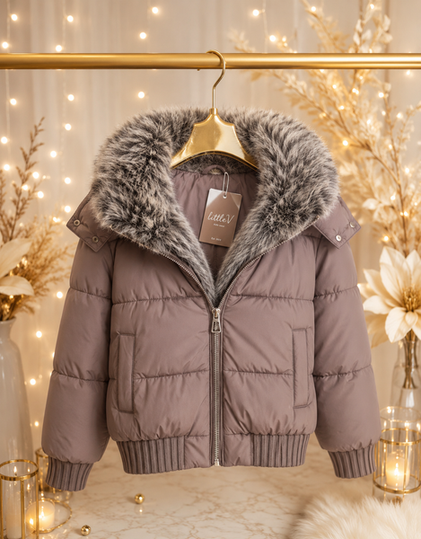 Faux Fur Collar Puffer Jacket