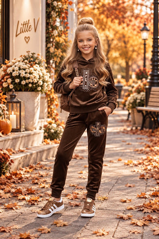Chocolate Velour Tracksuit