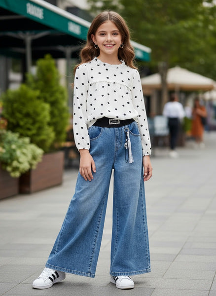 Polka Dot Ruffle Collar Shirt - mylittlev