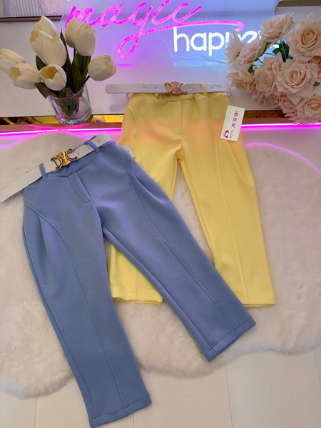 Belt Trousers Blue/Yellow 💛🩵 - mylittlev
