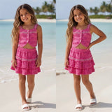 Two Piece Pink Lace Outfit