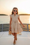 Muslin Beige Dress - mylittlev