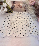 Polka Dot Ruffle Collar Shirt - mylittlev