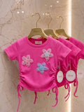 Flowers Pink Top