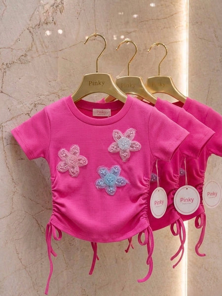Flowers Pink Top