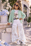 White Denim Lace Trousers - mylittlev