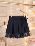 Navy Pleated Skirt