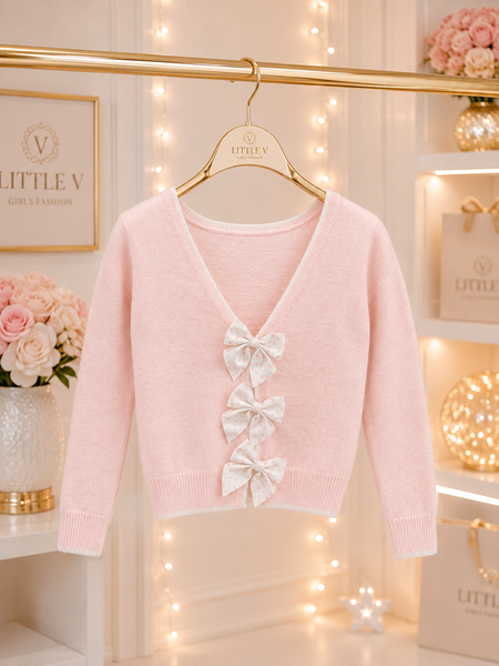 Pink Bow Cardigan